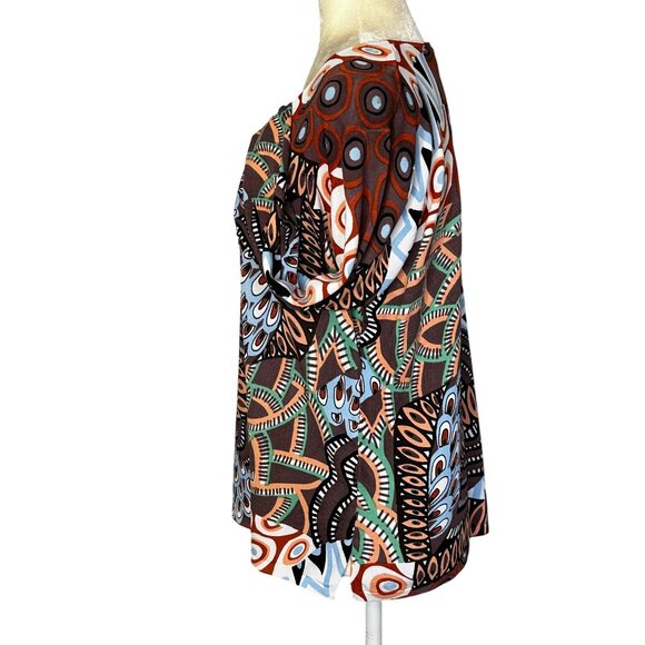 Pierri New York Knit Top L Beaded Sequin Abstract Geometric Stretch Y2K - Picture 5 of 11